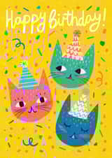 Cute Birthday Card - Party Cats created by Happy Wolf