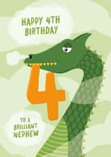 Cute Birthday Card - 4th - Brilliant Nephew created by Macie Dot Doodles