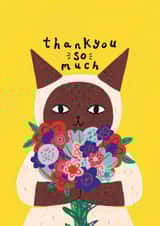 Cute Thank You Card - Siamese Cat created by Happy Wolf