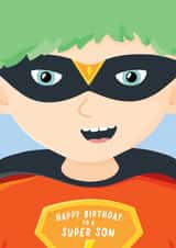 Cute Birthday Card - Super Son - Superhero created by Macie Dot Doodles