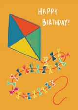 Cute Birthday Card - For Child - Flying Kite created by martha and hepsie ltd