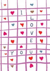 Modern Anniversary/Valentine's Day Card - I Love You - Hearts created by martha and hepsie ltd