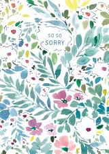Classic Sympathy Card - Flowers - So So Sorry created by Rebecca Prinn