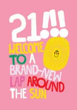 Cute 21st Birthday Card – Kate Smith Co. - Bold Typographic Sun Design created by Danilo