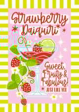 Arty Birthday Card - Cocktail - Strawberry Daiquiri created by Atwood & Atwood