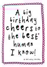 Funny Birthday Card - Best Human Ever created by Bow & Bell