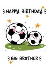 Cute Birthday Card - For Brother - Football created by Lyndsay Moon