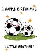 Cute Birthday Card - Little Brother - Football created by Lyndsay Moon