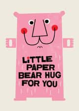 Cute Thinking of You Card – Kate Smith Co. - Pink Bear Hug Illustration created by Danilo
