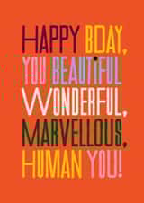 Heartfelt Birthday Card – Kate Smith Co. - Bold Compliment Typography on Orange created by Danilo