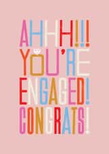 Fun Engagement Card – Kate Smith Co. - Colourful Text with Diamond Ring Icon created by Danilo