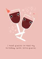 Funny Birthday Card - Wine Glasses created by Becky Down
