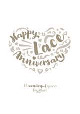 Classic Anniversary Card - 11th - Lace created by Fatchair Print