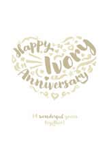 Classic Anniversary Card - 14th - Ivory created by Fatchair Print