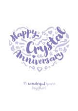 Classic Anniversary Card - 15th - Crystal created by Fatchair Print