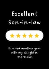 Funny Birthday Card - For Son-In-Law - Five Stars created by Sundiva Designs