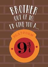 Fun Birthday Card - For Brother - Platform 9 3/4 - Harry Potter created by Cardology