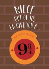 Fun Birthday Card - For Niece - Platform 9 3/4 Hogwarts Express - Harry Potter created by Cardology