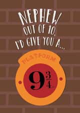 Fun Birthday Card - For Nephew - Platform 9 3/4 - Harry Potter created by Cardology