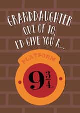 Fun Birthday Card - For Granddaughter - Platform 9 3/4 - Harry Potter created by Cardology