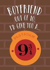 Fun Birthday/Valentines/Anniversary Card - For Boyfriend - Platform 9 3/4 - Harry Potter created by Cardology