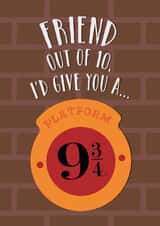 Fun Birthday Card - Friend - Platform 9 3/4 - Hogwarts Express - Harry Potter created by Cardology