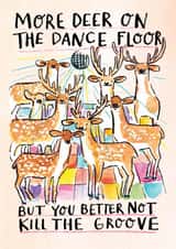 Funny Birthday Card - More Deer On The Dance Floor - Misheard Lyrics created by Jelly Armchair