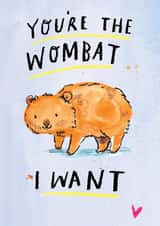 Cute Anniversary Card - The Wombat I Want - Misheard Lyrics created by Jelly Armchair
