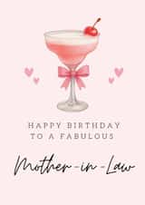 Classic Birthday Card - Fabulous Mother In Law - Pink Cocktail created by Hello Fridays Studio
