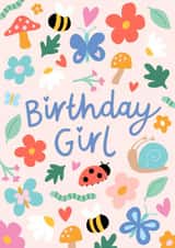 Cute Birthday Card - Bugs - Birthday Girl created by Macie Dot Doodles