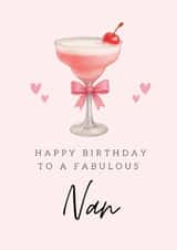 Classic Birthday Card - Fabulous Nan - Pink Cocktail created by Hello Fridays Studio