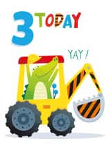 Cute Birthday Card - 3rd - Crocodile created by Sarah Pitt