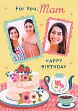Personalised Birthday Photo Card created by Dalia Clark Design - Classic Birthday Card - For Mam - Cake