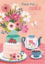 Classic Birthday Card - For Her - Time For Cake created by Dalia Clark Design