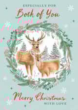 Traditional Christmas Card - Reindeer - For Both Of You created by Dalia Clark Design