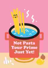 Funny pasta birthday card for foodies – perfect pun card for friends. created by Studio Boketto