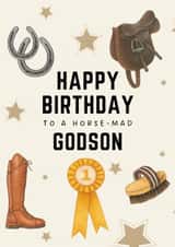 Classic Birthday Card - For Godson - Horse Riding created by Hello Fridays Studio