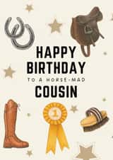Classic Birthday Card - For Cousin - Horse Riding created by Hello Fridays Studio