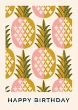 Arty Birthday Card - Retro Pineapples created by Taya Cosgrove