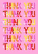 Classic Thank You Card - For Her - Thank You Typography created by Pink Peach Cards