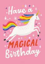 Cute Birthday Card - For Her - Magical - Unicorn created by Nicky Laatz