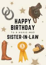 Classic Birthday Card - For Sister-In-Law - Horse Riding created by Hello Fridays Studio