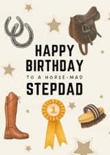 Classic Birthday Card - For Stepdad - Horse Riding created by Hello Fridays Studio