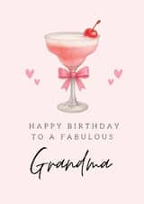 Classic Birthday Card - Fabulous Grandma - Pink Cocktail created by Hello Fridays Studio