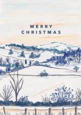 Classic Christmas Card - Snowy Fields created by Joy Jen Studio