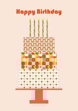 Classic Birthday Card - Retro Cake created by Sazerelli Designs