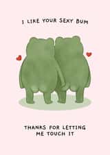 Funny Anniversary/Valentine's Day Card - Frog Couple - Sexy Bum created by Sundiva Designs