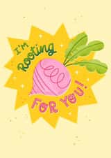 Fun Good Luck Card - I'm Rooting For You - Beetroot created by Claire Makes Things