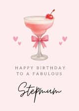 Classic Birthday Card - Fabulous Stepmum - Pink Cocktail created by Hello Fridays Studio