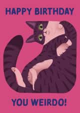 Cute Weirdo Cat Birthday Card created by Carrie-Anne Brown